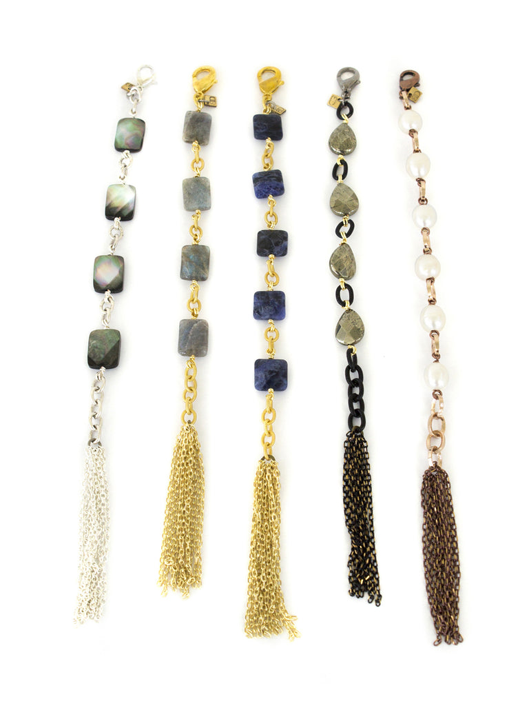 Chandler Bracelet - Lapis on Satin Gold