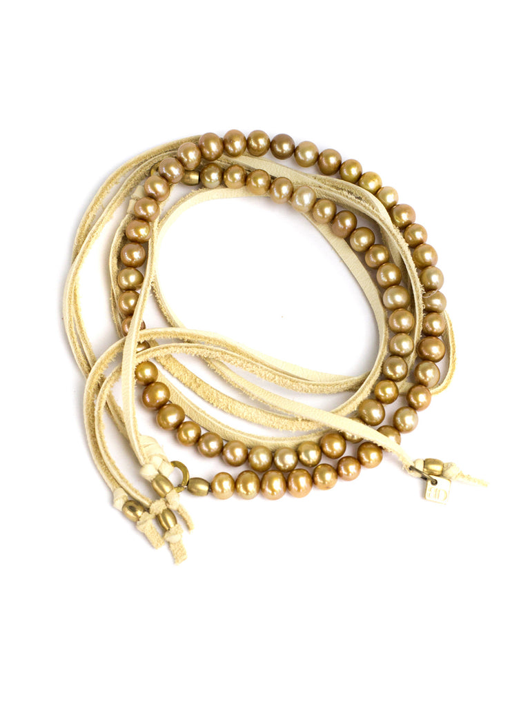 Charlie - Golden Pearl with Camel Deerskin