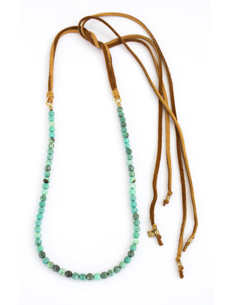 Charlie - Peruvian Opal With Saddle Tan Deerskin