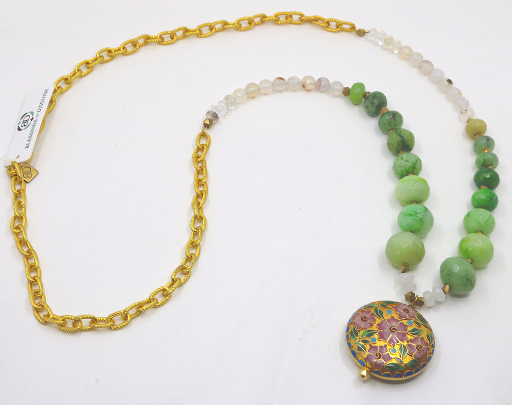 "Fields of Floral Green" Necklace