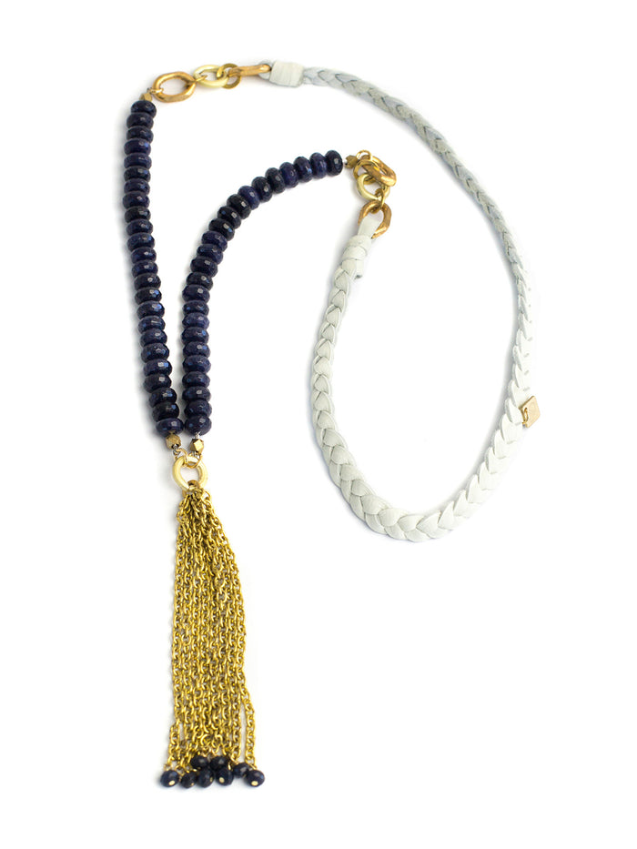 2016 Bella - White Deerskin - Blue Sapphire