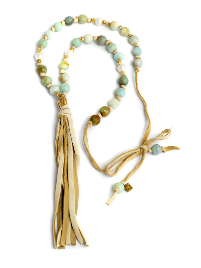 2016 Stacy - Amazonite on Butter Deerskin