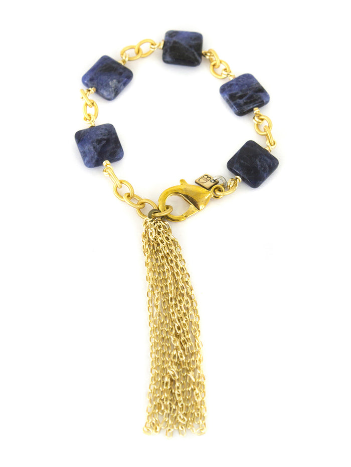 Chandler Bracelet - Lapis on Satin Gold