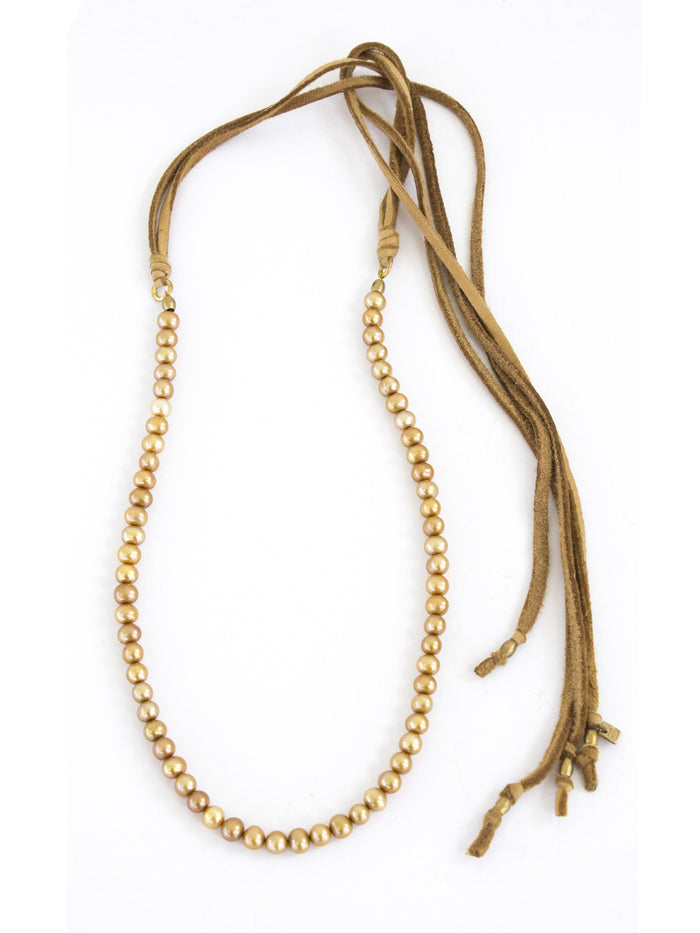 Charlie - Golden Pearl with Camel Deerskin