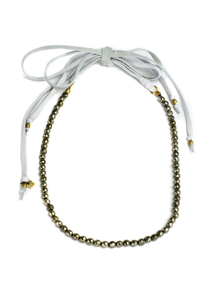Charlie - Pyrite With Winter White Deerskin
