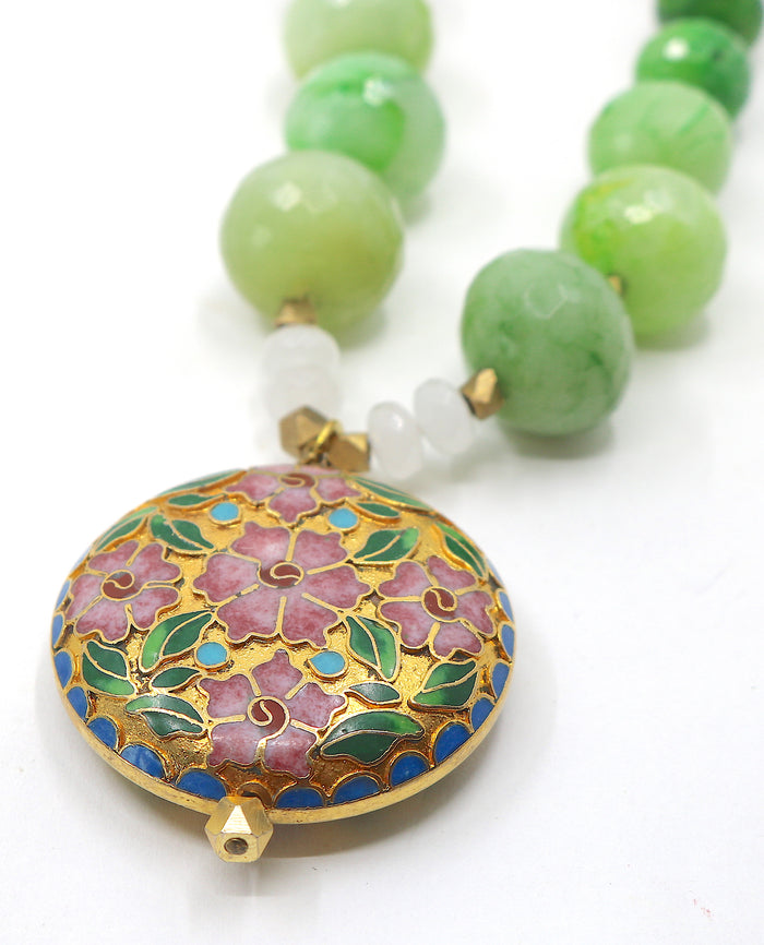 "Fields of Floral Green" Necklace