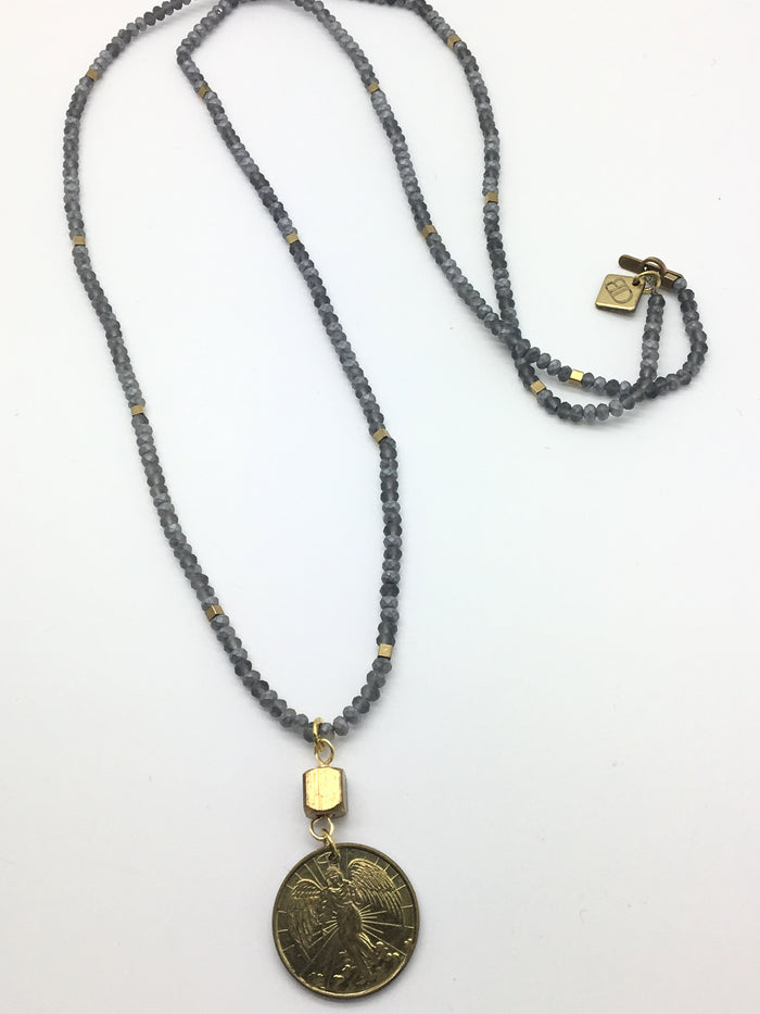 SOLD OUT - Luna Necklace (Matte Grey)