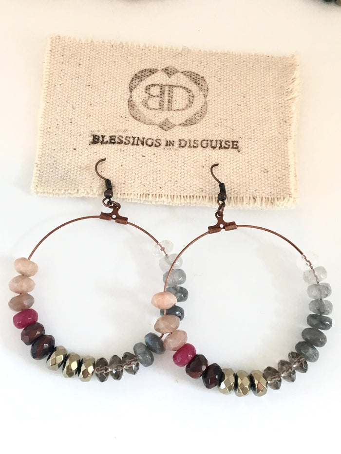 Raven Earrings (Cranberry)